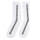 2 pár BIKKEMBERGS férfi pamut Zokni  kicsi márka lettering, Zokni, edzőcipő Zokni, fehér/fekete/piros Méret: 39_42