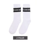 2 pár BIKKEMBERGS férfi pamut Zokni  kicsi márka lettering, Zokni, edzőcipő Zokni, fehér/fekete/piros Méret: 39_42