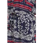 DELMAO női midi ruha all-over mintával, hosszú ujjú ruha, nyári ruha 58986315 kék/piros Méret:34