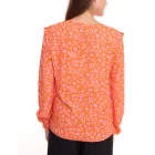 Tamaris blúz Ing női hosszú-sleeved blúz  virágos minta és kicsi ruffles 50537609 narancssárga/rózsaszín Méret: 38
