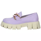 LAZAMANI női ódi bőr alacsony Cipő  két tónusú link Lánc on instep emelvény slipper 55.082 lila Méret: 40