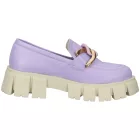 LAZAMANI női ódi bőr alacsony Cipő  két tónusú link Lánc on instep emelvény slipper 55.082 lila Méret: 40