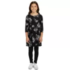 KIDSWORLD lány gyermekruha pamut ruha nyári ruha allover virágmintával hétköznapi ruha 76612326 Fekete/Fehér Méret:140_146