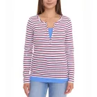 AjC női hosszú-sleeved Ing  fűző, figura-hugging pamut Ing 12726709 fehér/kék/piros Méret: 32_34