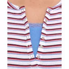 AjC női hosszú-sleeved Ing  fűző, figura-hugging pamut Ing 12726709 fehér/kék/piros Méret: 32_34