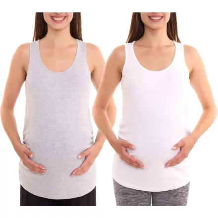 nine 9 months női nyári felső, egyszerű kismama póló, kismamaruházat, fehér vagy szürke Méret:40_42