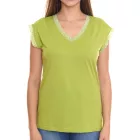 BOYSEN'S női Top  fűző részletek nadrág-sleeved Ing 34323651 zöld Méret: 36