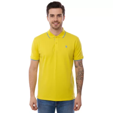 U.S. POLO ASSN. férfi polo Ing, alap Ing, pamut Ing, nadrág-sleeved Ing, 197 63899 52520 115 sárga/világos kék Méret: L