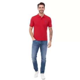   U.S. POLO ASSN. férfi polo Ing, alap Ing, pamut Ing, nadrág-sleeved Ing, 197 61092 52520 155 piros/kék Méret: L