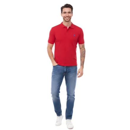 U.S. POLO ASSN. férfi polo Ing, alap Ing, pamut Ing, nadrág-sleeved Ing, 197 61092 52520 155 piros/kék Méret: L