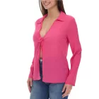 Aniston SELECTED női hosszú-sleeved blúz  tie, crinkle look 63149957 rózsaszín Méret: 34