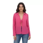 Aniston SELECTED női hosszú-sleeved blúz  tie, crinkle look 63149957 rózsaszín Méret: 38