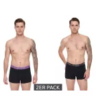 csomag of 2 Kappa férfi boxeralsó Sort Rövidnadrág  márka lettering és logo underpants 351K1JW ADM fekete/lila Méret: L