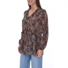 Aniston női summer blúz  ruffle részletek, hosszú-sleeved Ing  all-over print, work blúz 88608001 barna/zöld/fekete Méret: 42