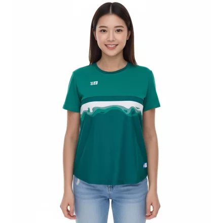 Outfitter OCEAN FABRICS TAHI női fenntartható edzőpóló hálós betétekkel fitness póló rövid ujjú póló OUT-W-1021-OTW-23 zöld Méret:XS