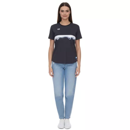 Outfitter OCEAN FABRICS TAHI női fenntartható edzőpóló hálós betétekkel fitneszpóló rövid ujjú póló OUT-W-1021-OTW-61 Fekete Méret:S