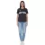 Outfitter OCEAN FABRICS TAHI női fenntartható edzőpóló hálós betétekkel fitneszpóló rövid ujjú póló OUT-W-1021-OTW-61 Fekete Méret:S