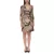 Aniston CASUAL női midi ruha átlapolós ruha állatmintás 3/4 ujjú 98257456 bézs/fekete Méret:38