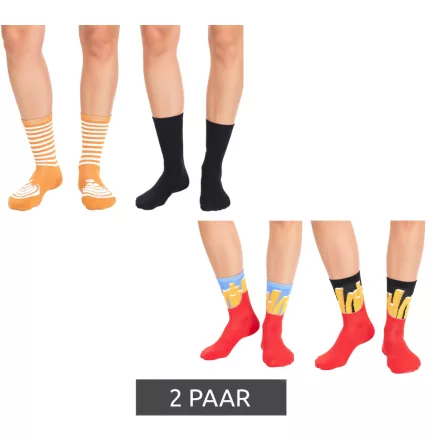 2 pár TASTIQ pamut Zokni  print, hosszú Zokni in a ajándék doboz TAS/1/CSX2  francia fries print vagy  latte macchiato print Méret: 36_41