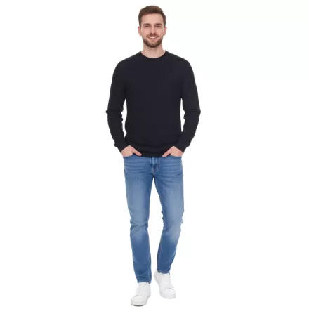 farmer Project férfi kötött Pulóver  a subtle minta, pamut Pulóver, winter Pulóver, hosszú-sleeved Ing DP-10023-073 001 fekete Méret: S