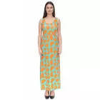 Aniston alkalmi női jersey ruha  colorful print maxi ruha türkiz/narancssárga Méret: 44