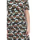 Aniston CASUAL női miniruha, A-vonalú nyári ruha retró megjelenéssel 8556 9430 fekete/többszínű Méret:36