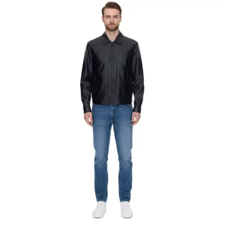 GUESS férfi szintetikus bőr dzseki kabát Kabát, rock biker dzseki kabát Kabát  hajtható nyaklánc, outdoor dzseki kabát Kabát M3YL20WF410 JTMU fekete Méret: S