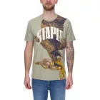 STAPLE Sage férfi póló trendi pamut Ing  nagyméretű kígyó és eagle print 2209C6995 olivazöld zöld Méret: L