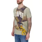STAPLE Sage férfi póló trendi pamut Ing  nagyméretű kígyó és eagle print 2209C6995 olivazöld zöld Méret: L