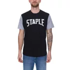 STAPLE férfi póló trendi pamut Ing  nagyméretű márka lettering elülső oldalán 2208C7058 fekete Méret: XL