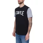 STAPLE férfi póló trendi pamut Ing  nagyméretű márka lettering elülső oldalán 2208C7058 fekete Méret: XL