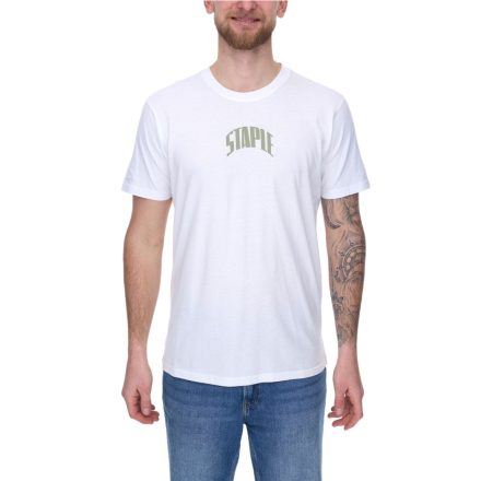 STAPLE Montrose férfi pamut Ing  nagyméretű bird vissza print póló kerek nyak Ing 2209C6996 fehér Méret: XL