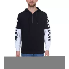   vsct LonDon 2In1 férfi pulóver in 2-in-1 look pamut hooded Pulóver 5643325 fekete/fehér Méret: S