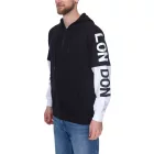 vsct LonDon 2In1 férfi pulóver in 2-in-1 look pamut hooded Pulóver 5643325 fekete/fehér Méret: S
