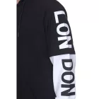 vsct LonDon 2In1 férfi pulóver in 2-in-1 look pamut hooded Pulóver 5643325 fekete/fehér Méret: S