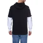 vsct LonDon 2In1 férfi pulóver in 2-in-1 look pamut hooded Pulóver 5643325 fekete/fehér Méret: S