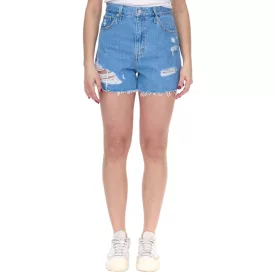   LEVI''S magas Waisted Mom Sort Rövidnadrág nőknek in a Destroyed Look farmer Sort Rövidnadrág A19650010 kék Méret: W23