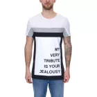 vsct My Tribute 1/2 férfi pamut póló  statement print kerek nyak Ing SS5641619 fehér Méret: M