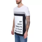 vsct My Tribute 1/2 férfi pamut póló  statement print kerek nyak Ing SS5641619 fehér Méret: M