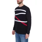 vsct férfi Longsleeve pamut Pulóver  Colored jelölők kerek nyak Pulóver hosszú újj Ing D5643062L fekete Méret: M