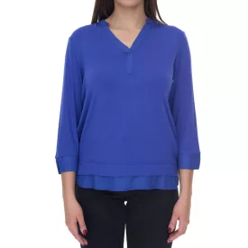   BOYSEN'S női summer Ing 3/4 újj Ing  chiffon és doboz pleat 43765933 cobalt kék Méret: 38