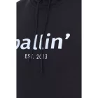 Ballin Est. 2013 férfi sustainable pulóver hooded Pulóver  logo print elülső oldalán HO-H00050 fekete Méret: S