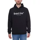 Ballin Est. 2013 férfi sustainable pulóver hooded Pulóver  logo print elülső oldalán HO-H00050 fekete Méret: XS