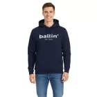 Ballin Est. 2013 férfi Hooded Pulóver Sustainable Sweat pulóver  Logo Lettering elülső oldalán HO-H00050-NVY Navy Méret: S
