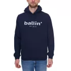Ballin Est. 2013 férfi sustainable pulóver hooded Pulóver  logo print elülső oldalán HO-H00050 in fekete, kék vagy navy Méret: M