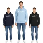 Ballin Est. 2013 férfi sustainable pulóver hooded Pulóver  logo print elülső oldalán HO-H00050 in fekete, kék vagy navy Méret: S