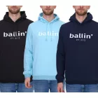 Ballin Est. 2013 férfi sustainable pulóver hooded Pulóver  logo print elülső oldalán HO-H00050 in fekete, kék vagy navy Méret: S