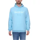 Ballin Est. 2013 férfi sustainable pulóver hooded Pulóver  logo print elülső oldalán HO-H00050 in fekete, kék vagy navy Méret: XS