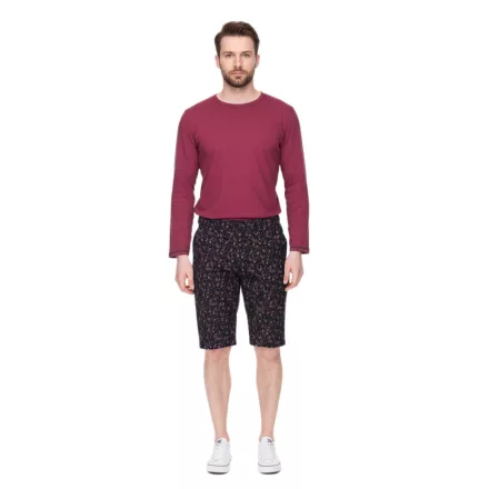 trendi férfi sztreccs bermuda rövidnadrág chino Sort Rövidnadrág vékony fit virágos pamut bermuda rövidnadrág Sort Rövidnadrág 913508 fekete Méret: 58