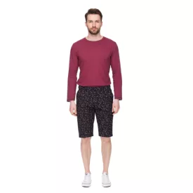   trendi férfi sztreccs bermuda rövidnadrág chino Sort Rövidnadrág vékony fit virágos pamut bermuda rövidnadrág Sort Rövidnadrág 913508 fekete Méret: 60